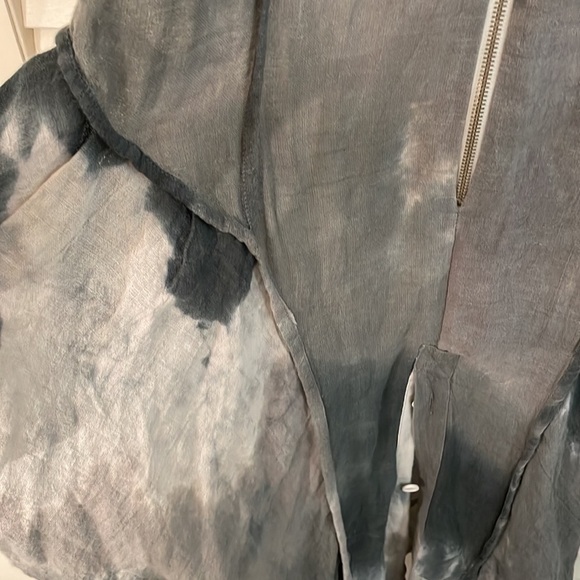 L!NK x OGI ANTUNAC Multicolor Gray Button Up Hooded Bubble Dress Pockets Unique - Picture 9 of 16